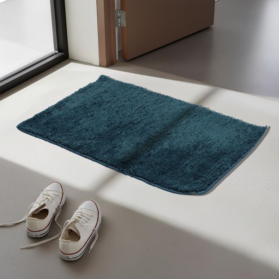 Anti-Skid Blue Polyester Door Mat, , large