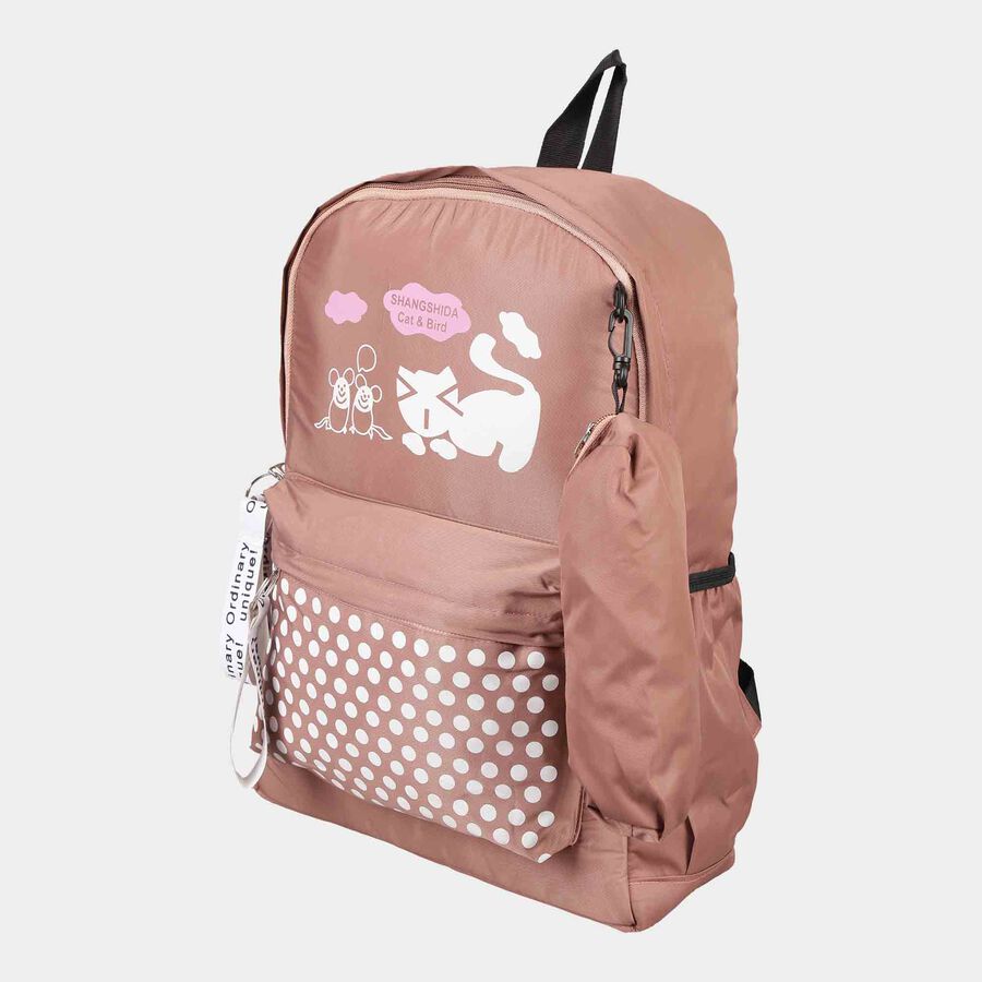 Women's Beige Polyurethane Backpack, , large image number null
