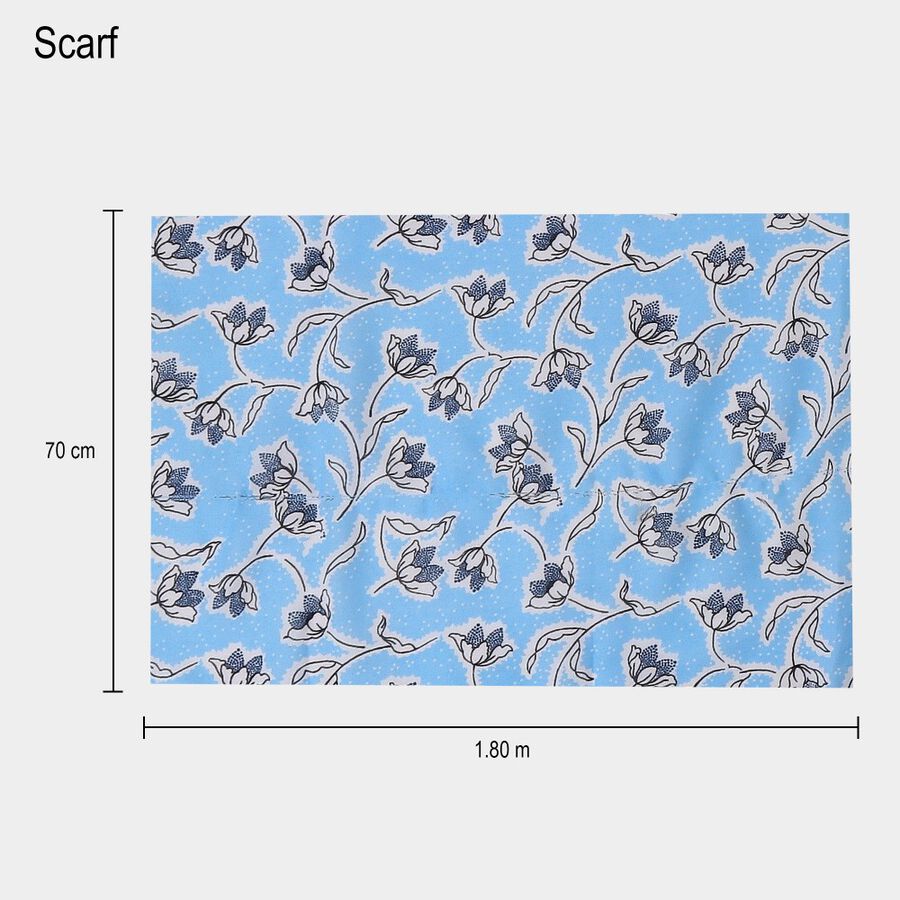 Women's Blue Viscose Scarf, , large image number null