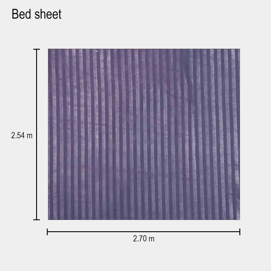 Blue Microfiber Double Bedsheet with Pillow Cover, , large