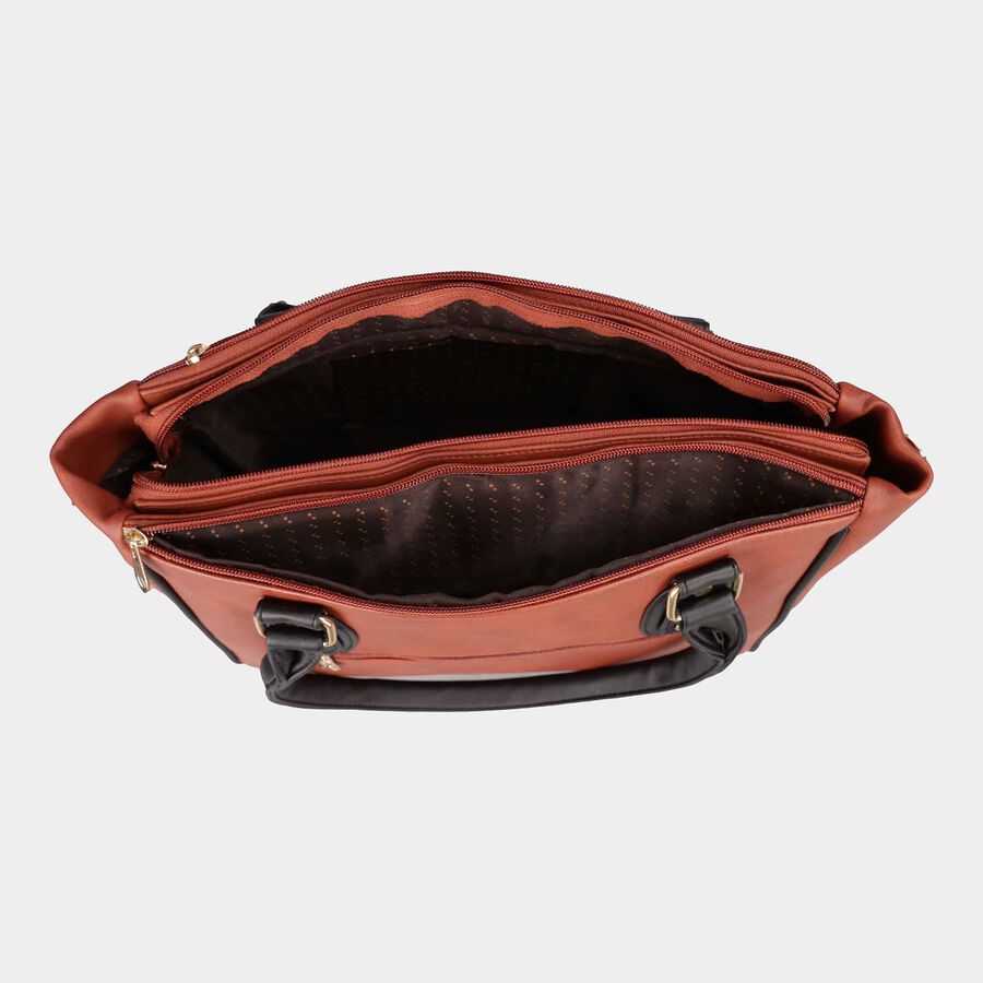 Women's Tan Polyurethane Tote Bag, , large image number null