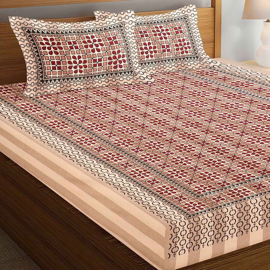 King Size Cotton Bedcover With Pillow Cover, , large image number null