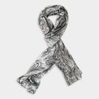 Women's White Viscose Scarf, , small