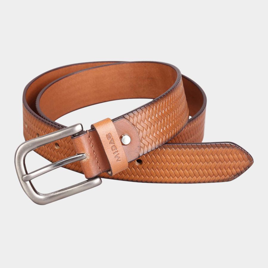 Men's Polyurethane Casual Belt, Size 36, Textured, , large image number null