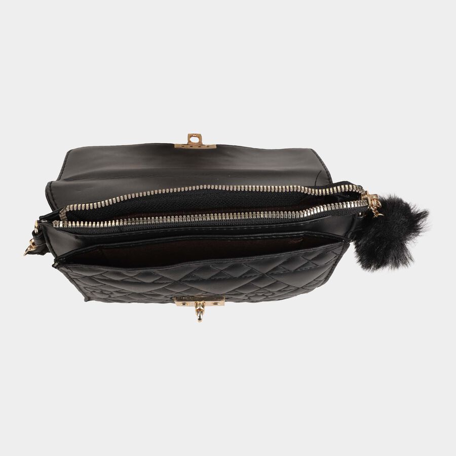 Women's Polyurethane Zipper Sling Bag, , large image number null