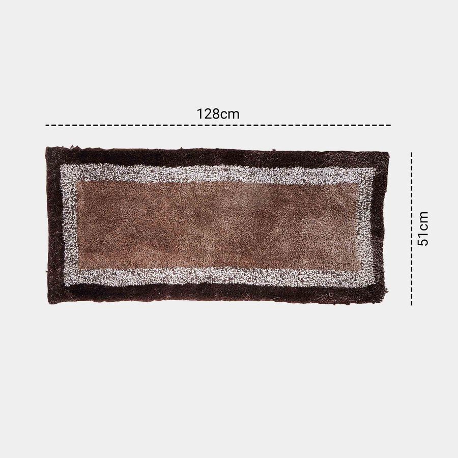 Brown Shaggy Bed Side Runner, , large image number null