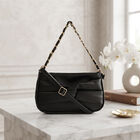 Woman's Black Polyurethane Bag, , small