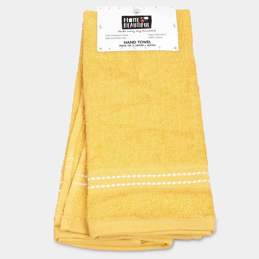 380 GSM Yellow Cotton Hand Towel, , large