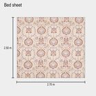 Beige Cotton Floral Printed King Size Bedsheet, , small image number null