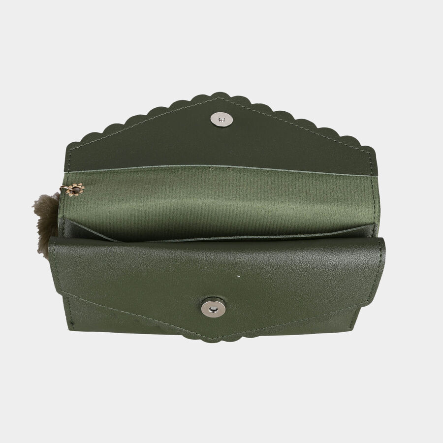 Women's Polyurethane Envelope/Zipper Hand Pouch, , large image number null