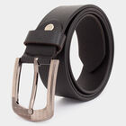 Men's Black Leather Casual Belt, , small image number null