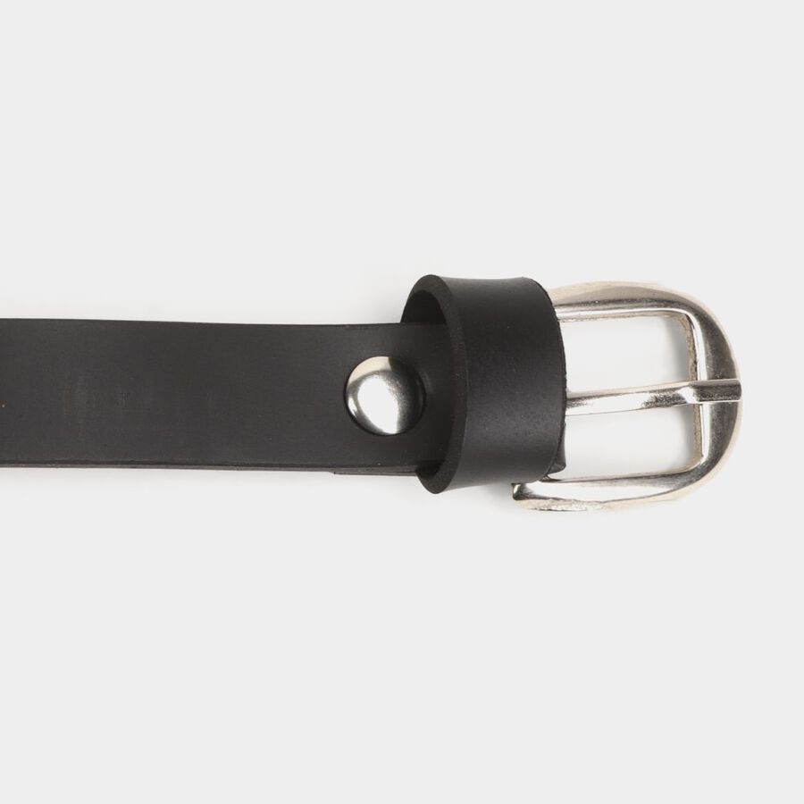 Women's Black Polyurethane Belt, , large image number null