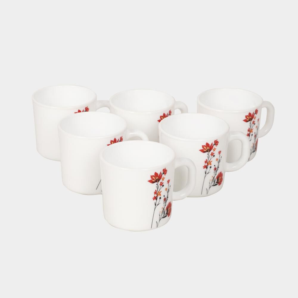 Borosil                         180 ml Opalware Mug Set of 6