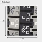 Dark Grey Microfiber Double Bedsheet with Pillow Cover, , small