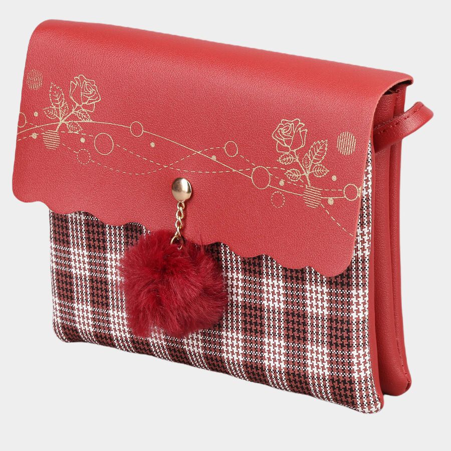 Women's Polyurethane Envelope/Zipper Sling Bag, , large image number null
