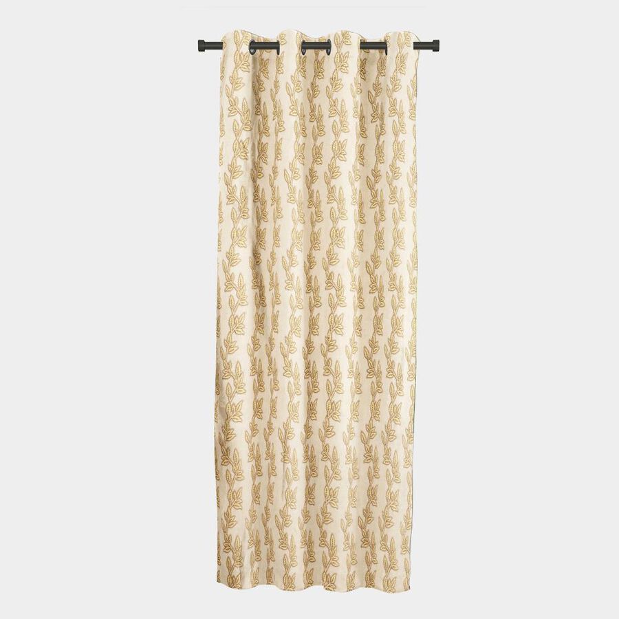 5ft. Beige Printed Eyelet Curtains, , large image number null