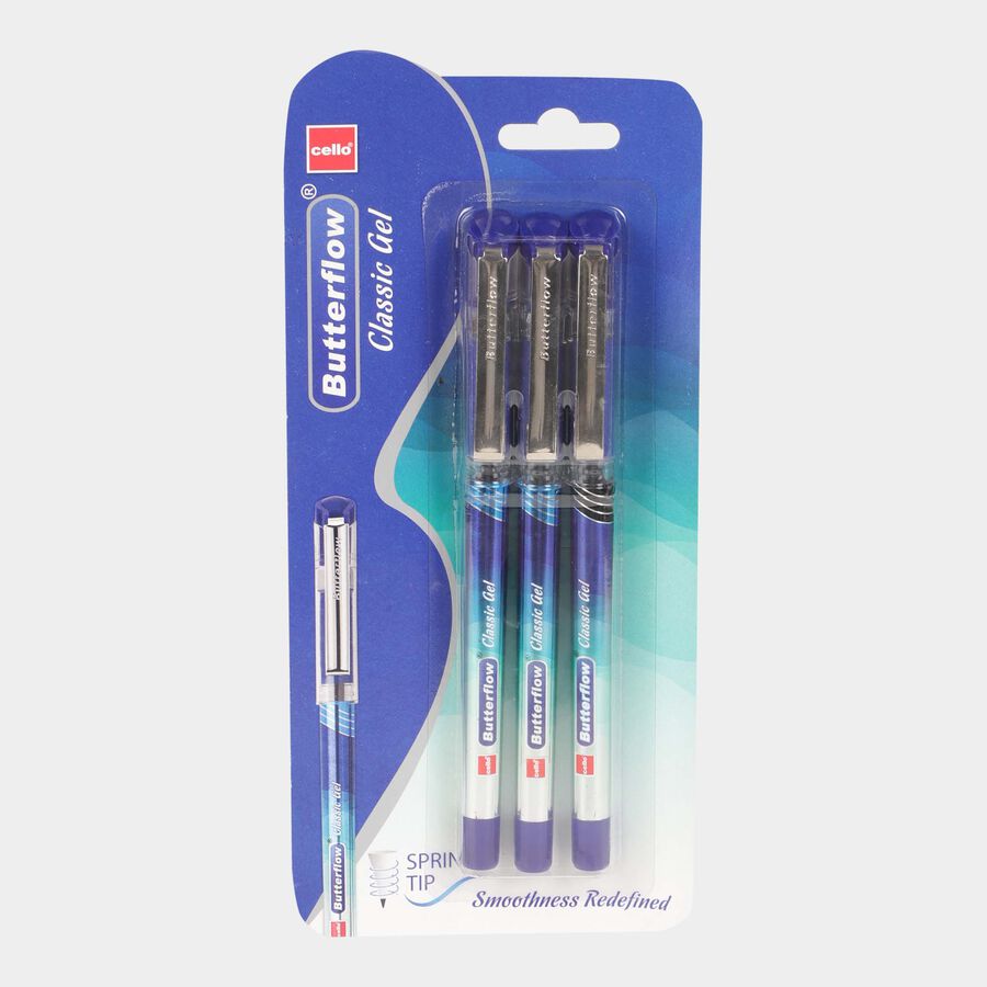 Plastic Pen, Blue, 6.5 Inch X 3.5 Inch, Gel Pen, , large image number null