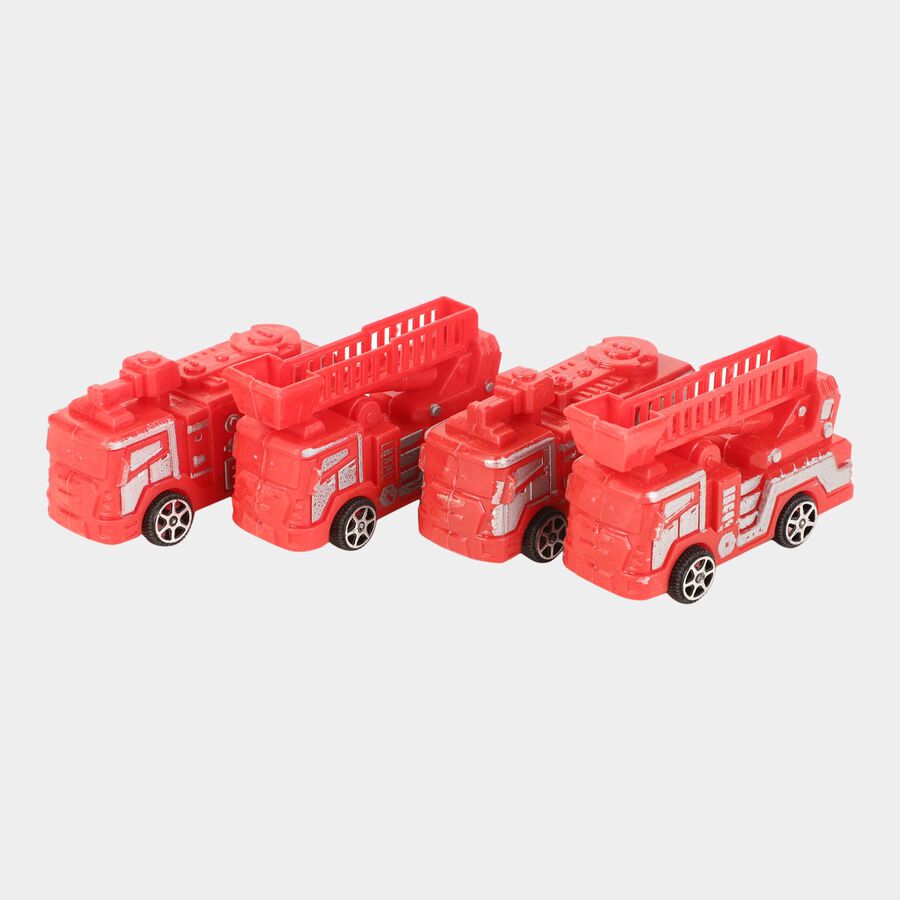 Kid's Pull Back Fire Truck, Set of 4, , large image number null