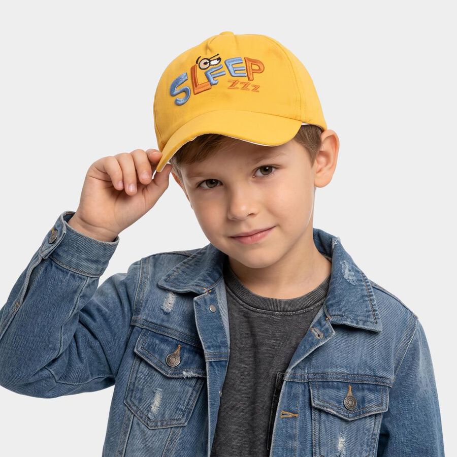 Kid's Yellow Cotton Cap, , large
