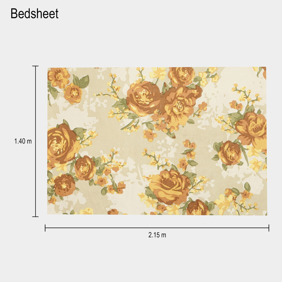 Yellow Microfiber Single Bedsheet, , large image number null