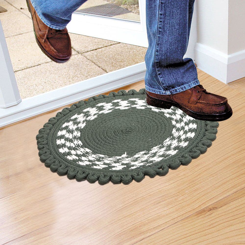 Home Beautiful                         Green Polyester Cotton Door Mat
