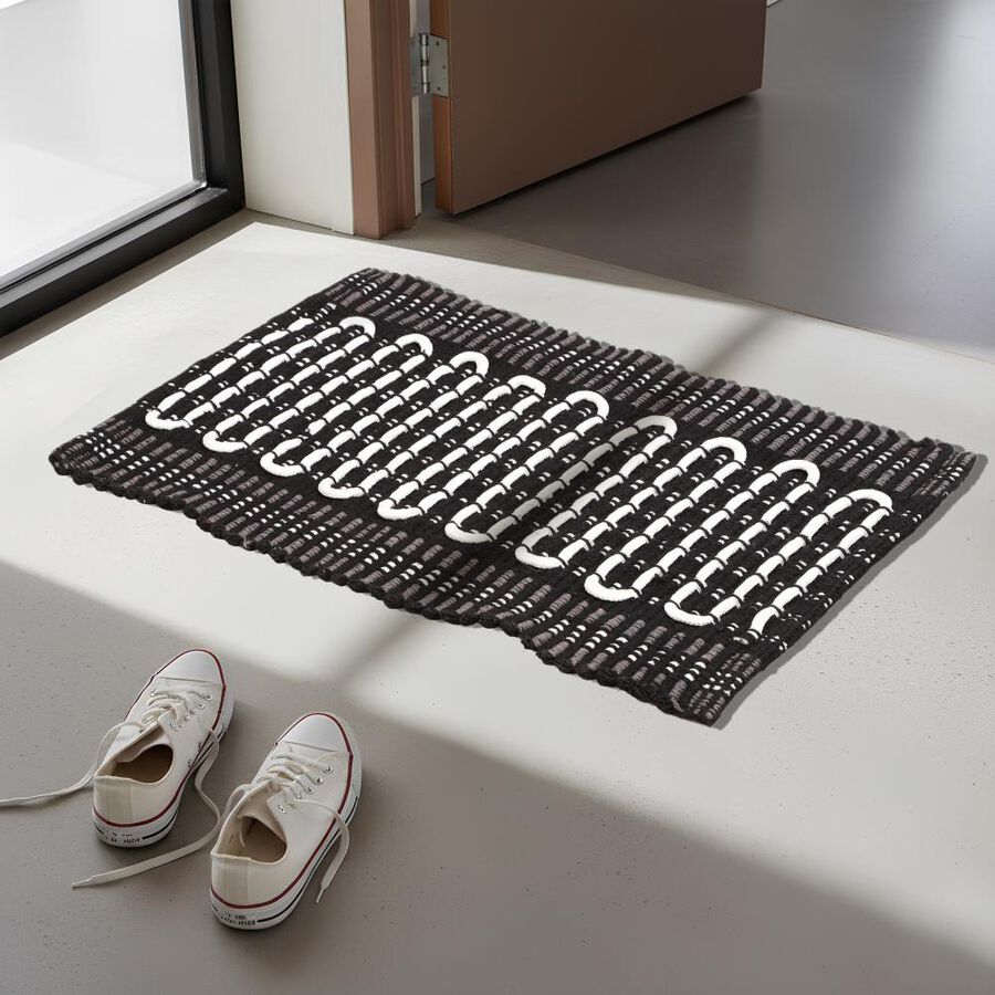 Grey Polyester Cotton Door Mat, , large image number null