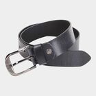 Men's Black Leather Casual Belt, , small image number null
