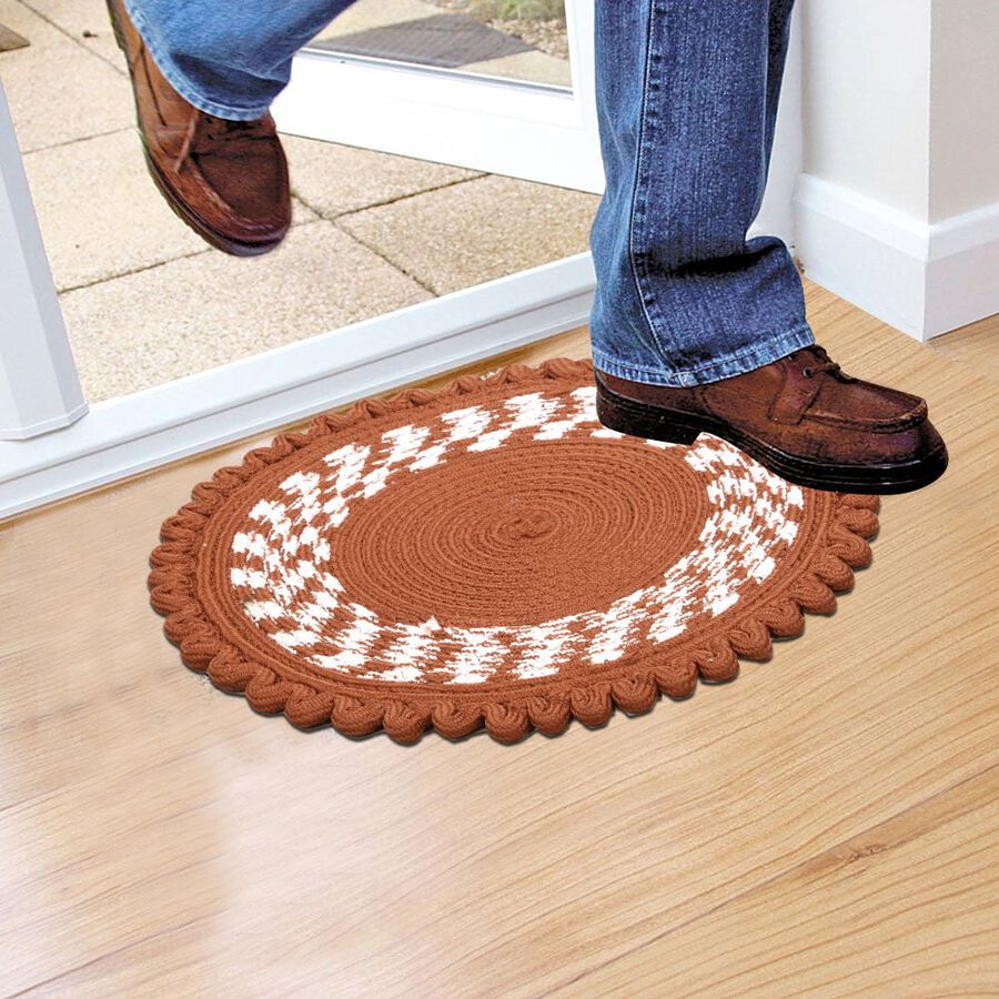 Rust Polyester Cotton Door Mat, , large image number null