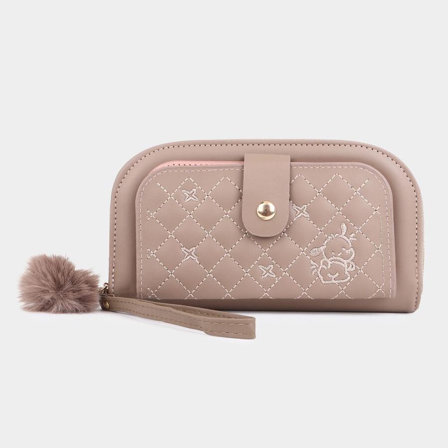 Women's Tan Polyurethane Long Wallet, , large image number null