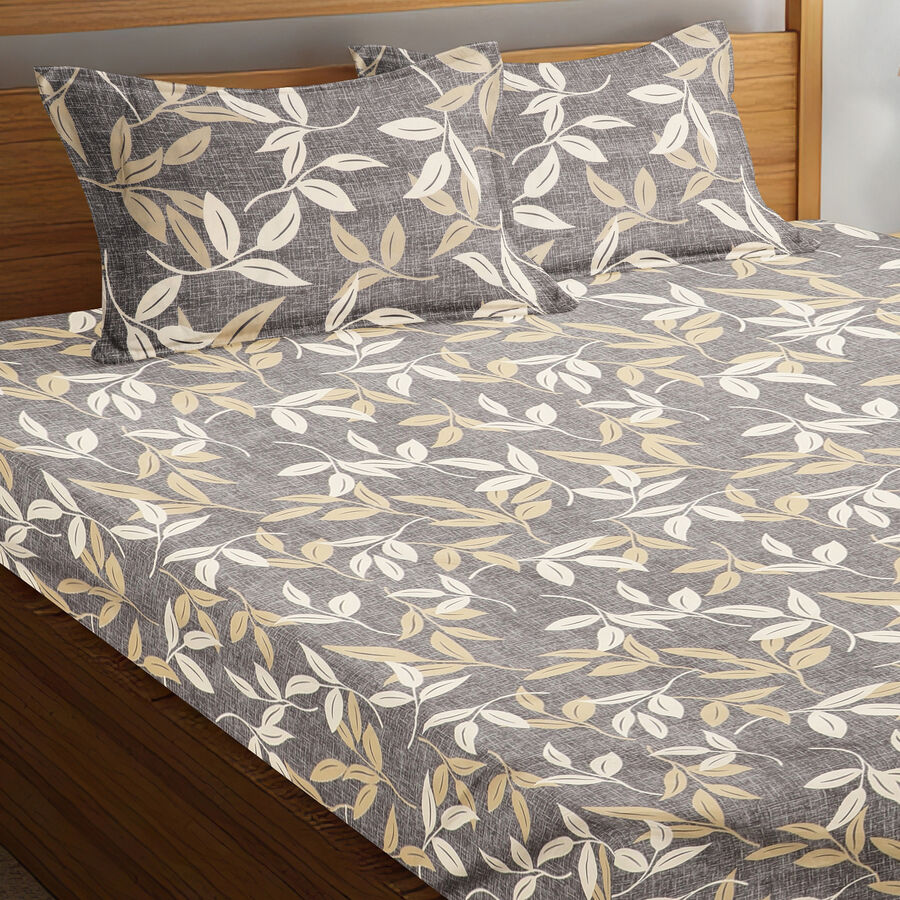 120 GSM Grey Microfiber Double Bedsheet, , large image number null