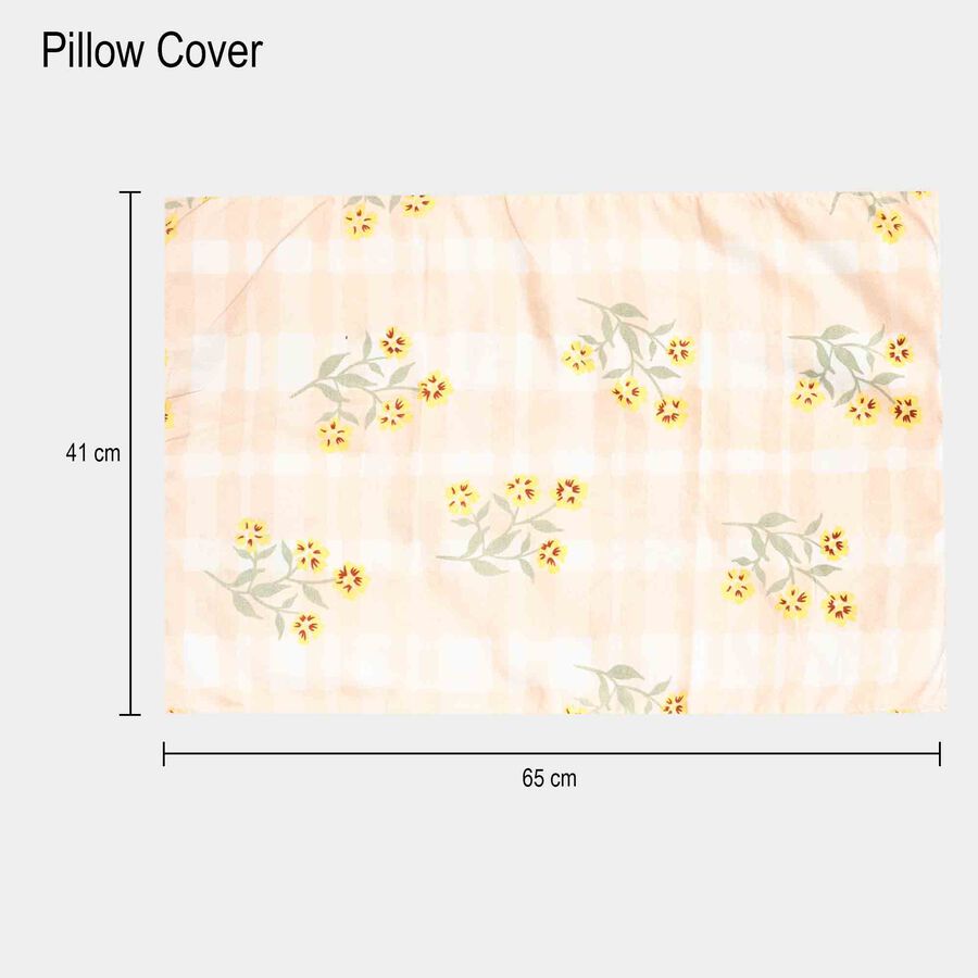 110 GSM Peach Microfiber Double Bedsheet With Pillow Cover, , large image number null