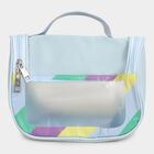 Women's Light Blue Polyurethane Makeup Bag, , small image number null