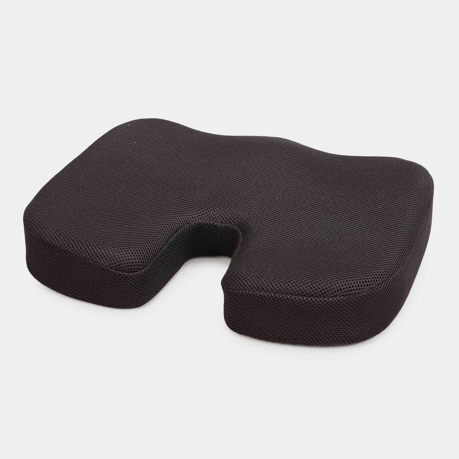 Black Ergonomic Memory Foam Cushion, , large