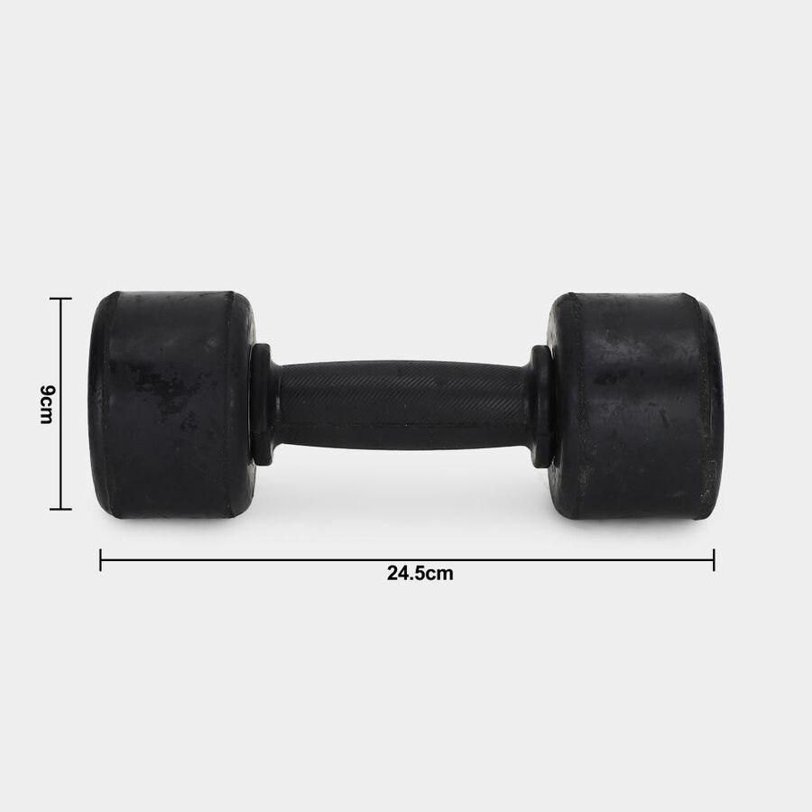 Black Rub-Iron Dumbbells, , large