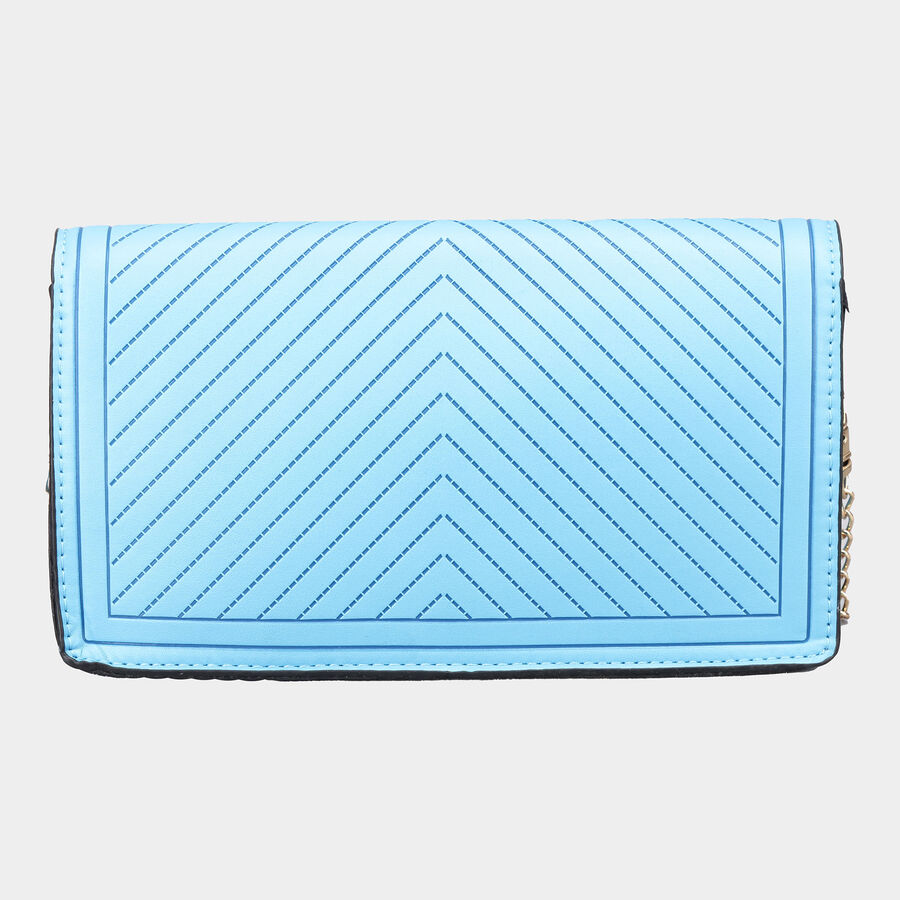 Women's Blue Polyurethane Sling Bag, , large image number null