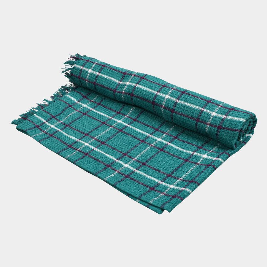 220 GSM Blue Cotton Blend Bath Towel, , large