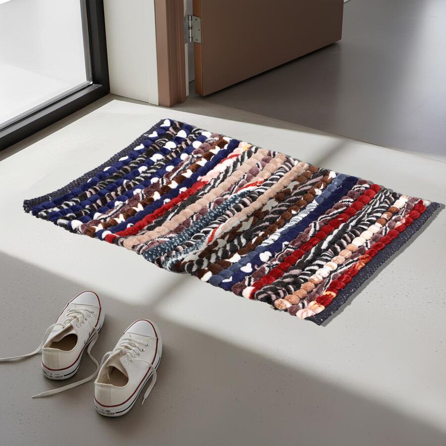 Anti-Skid Multicolor Polyester Door Mat, , large