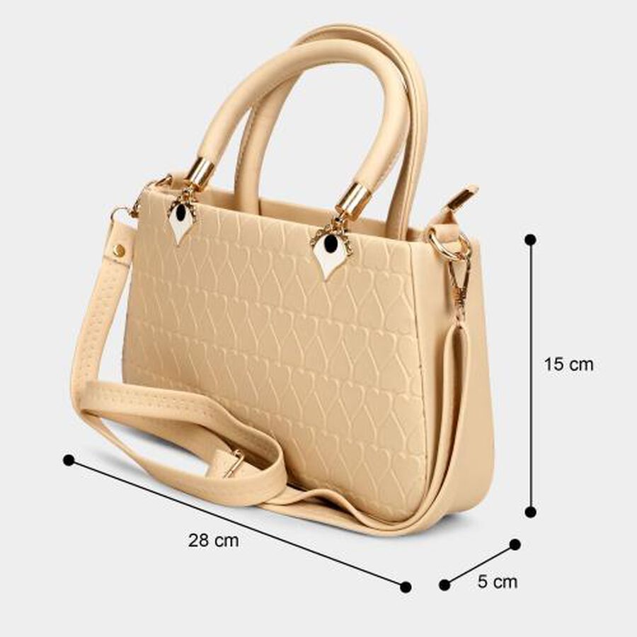 Women's Beige Polyurethane Sling Bag, , large image number null