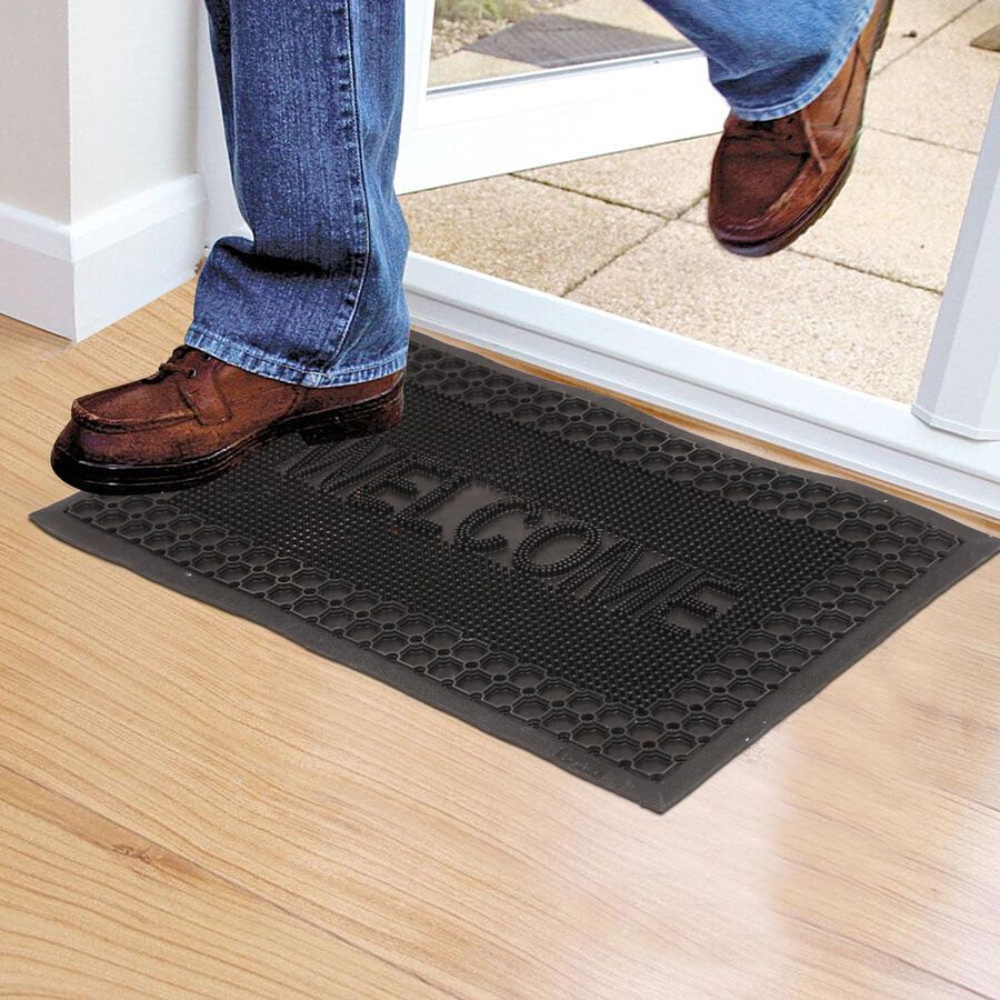 Anti-Skid Black Rubber Door Mat, , large image number null