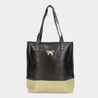 Women's Black Polyurethane Tote Bag, , small image number null