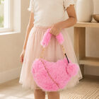 Kid's Pink Nylon/Polyester Hand Bag, , small