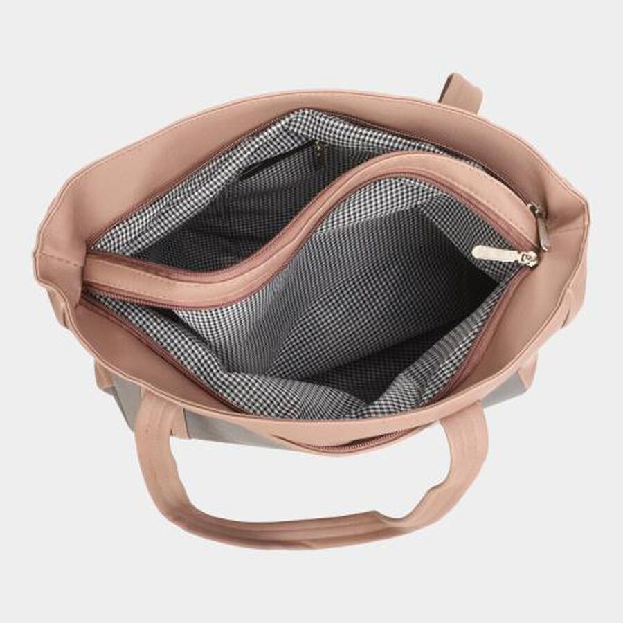 Women's Peach Polyurethane Tote Bag, , large image number null
