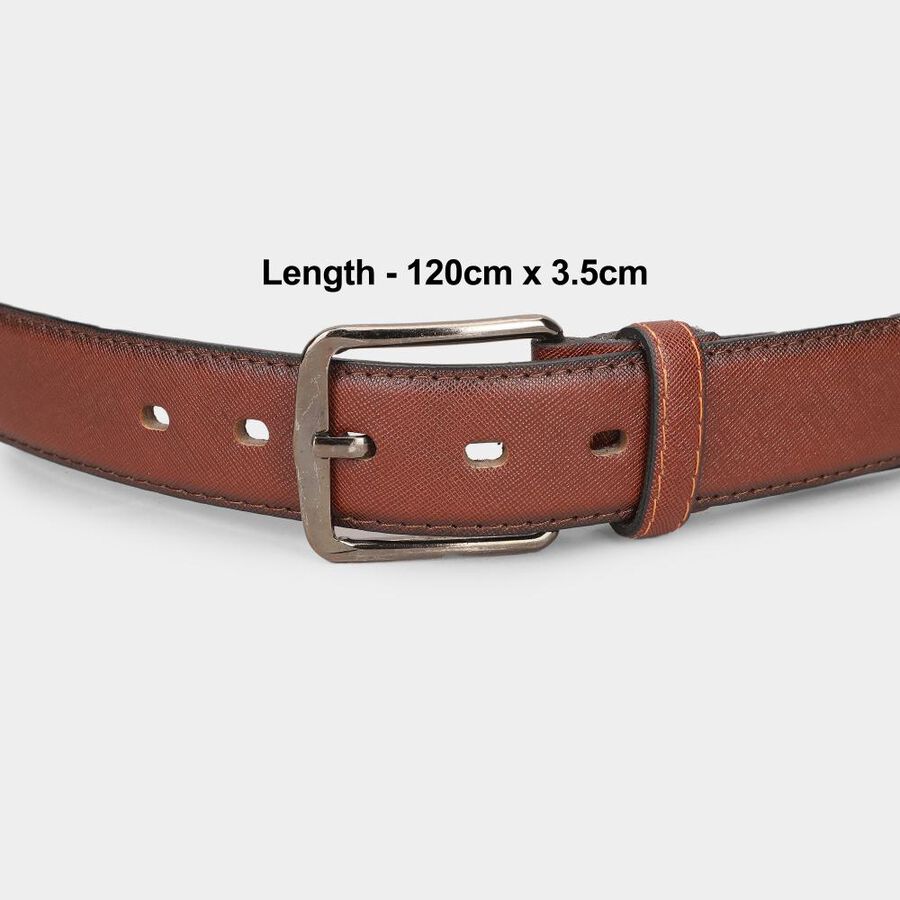 Men Brown Pu Formal Belt, , large