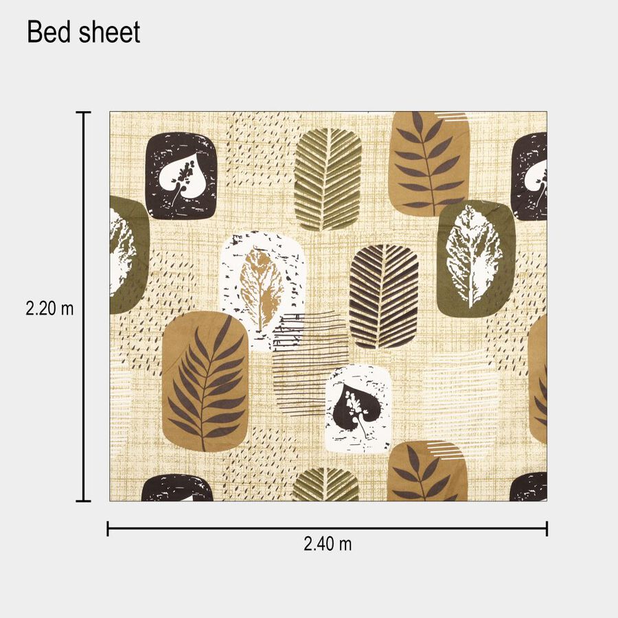 Green Microfiber Double Bedsheet with Pillow Cover, , large