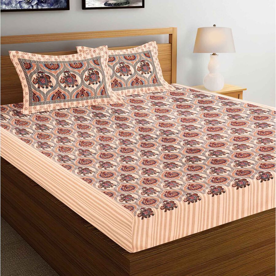 King Size Cotton Bedcover With Pillow Cover, , large image number null