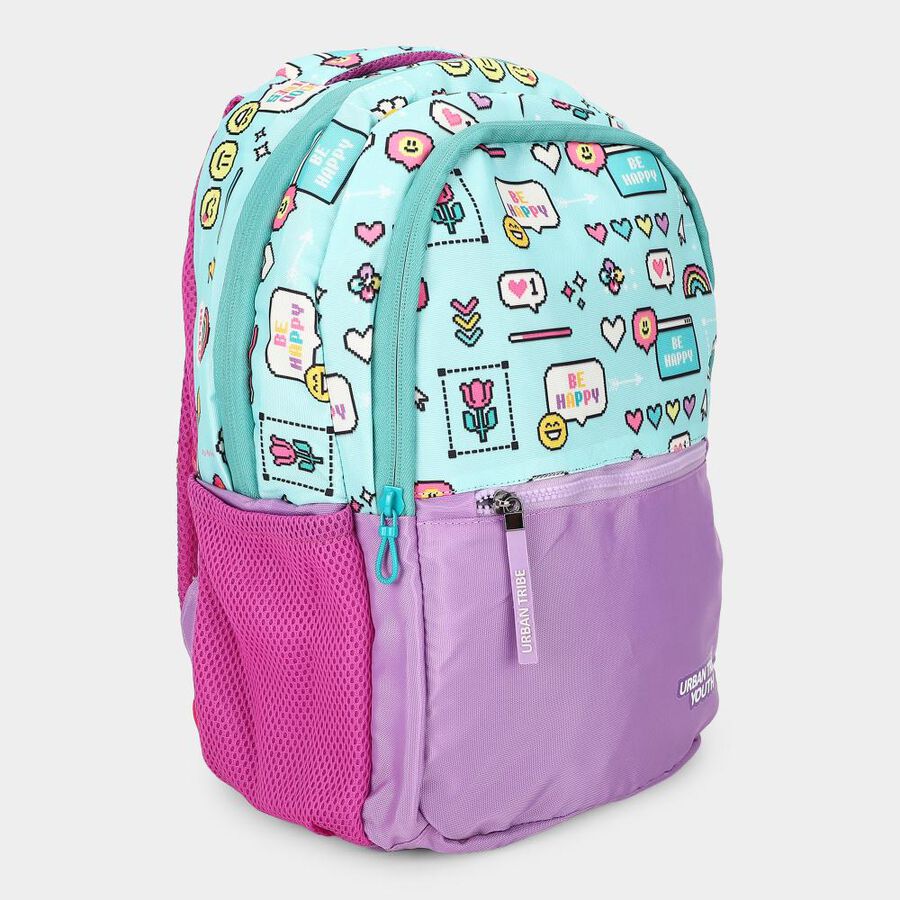 Kids Emoji Print pink Fabric Bag , , large