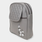 Women's Grey Polyurethane Backpack, , small image number null