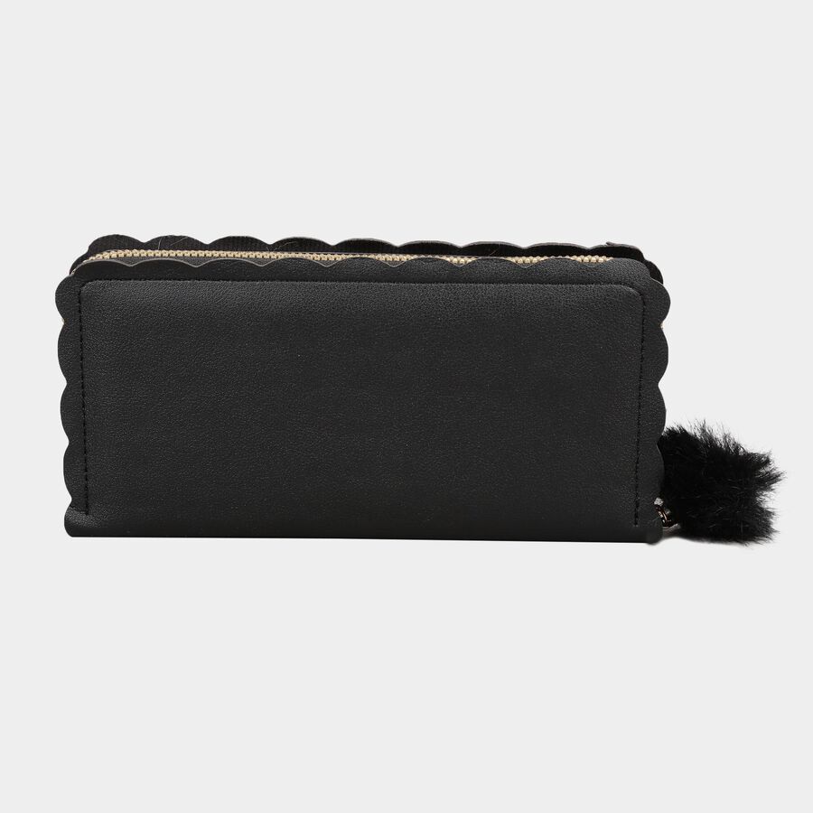 Women's Black Polyurethane Hand Pouch, , large image number null