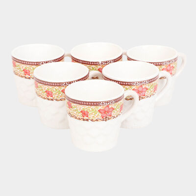 120ml White Stoneware Cup Set of 6