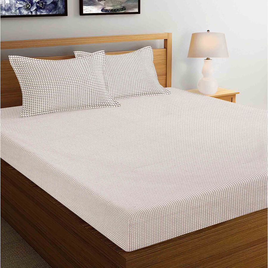 Brown Double Bed Cover with 2 Pillow Covers, , large image number null